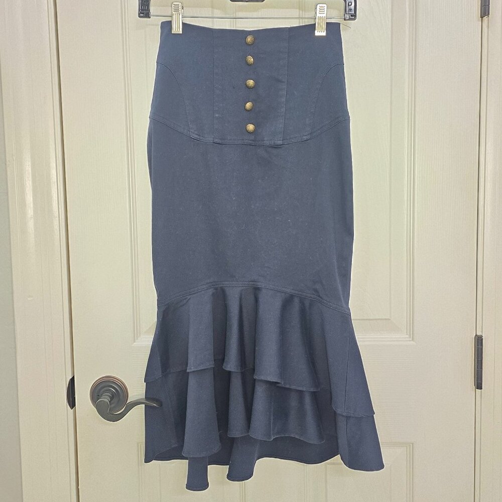 Intermix High-Waist Tiered Ruffle Skirt - NEW